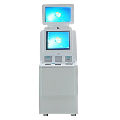 Double machine de kiosque de service d'individu d'hôpital d'OS de l'écran Win10 avec le lecteur de cartes de NFC
